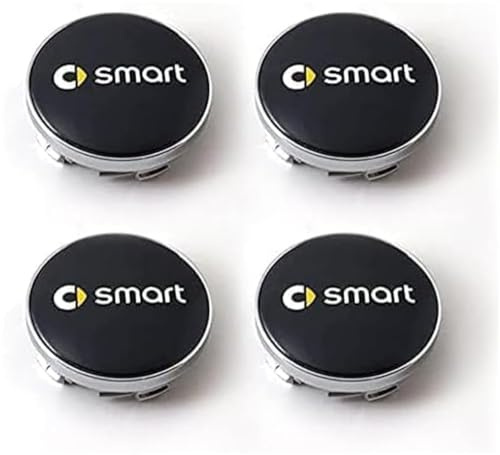 4 Stück Nabendeckel Zubehör für Smart 450 451 453 Fortwo Forfour 60mm, Felgendeckel Radnabendeckel Radnabenabdeckung Felgen Center Nabendeckel Wasserdicht Radnabendeckel,A-