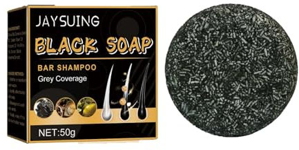 Grau Glanz Seife, Haarseife gegen Graue Haare, Haar Revitalisierungsbar, Schwarze Seife gegen Graue Haare, Festes Shampoo gegen Graue Haare, 50g (1PC)