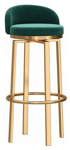 RGZFYH Tabouret de Bar de comptoir de 65 cm avec Dossier et Repose-Pieds, pivotant à 360°, Hauteur dorée, Chaise Ronde Moderne pour Petit-déjeuner, Salle à Manger, Pieds en métal