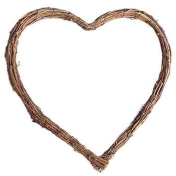 Pastoralist Heart Wicker Wreath Natural Rattan Love Shaped Rustic Grapevine Wreath Wall Decor 30cm, natural grapevine wreath