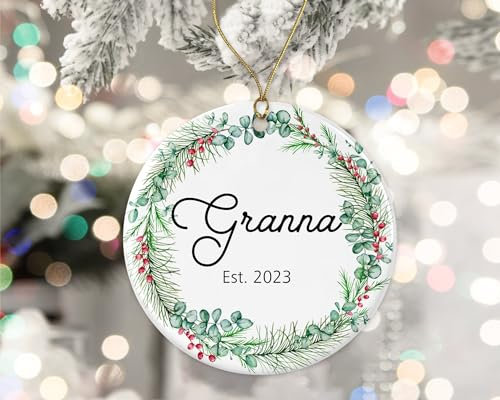 Weihnachtsbaumschmuck Oma Ist Die Beste Oma Für Oma, Neue Oma Vom Sohn, Enkelkinder Christbaumschmuck Anhänger Multicolor Weihnachtsanhänger Premium Runde Keramik Ornament