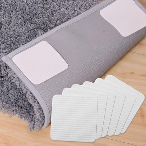 FuKuEn Antirutschmatte für Teppich Vacuum Tech Waschbar Teppichgreifer Antirutschunterlage für Teppich Stopper rutschfest Anti Rutsch Pads 10cmx10cm 6 Stück