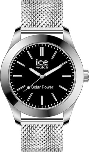 ICE-WATCH - Ice Steel Silver Black - Silbergraue Herrenuhr mit Metallarmband - 023795 (Medium)