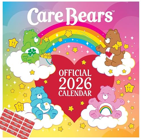 Care Bears Calendar 2026 Wall Calendar with FREE Organisational Stcikers Included