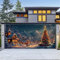 Chickwin Weihnachten Urlaub Garagentor Banner Abdeckung, Große Größe Xmas Frohe Weihnachten Dekorationen Klassiker Weihnachtsmann für Happy New Year Outdoor Hintergrund (180x400cm,Weihnachtsbaum)