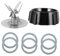 CRILSTYLEO 1satz Osterizer Kompatible Mixer Zubehör Mit Silikonringen Sechsklingen-messer Teile Für Langlebige Juicer-ersatzteile Installieren Und Praktisch Der Anwendung