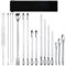16 Pezzi Raschietto da Laboratorio Set, Realizzati in Acciaio Inossidabile 304, Varie Specifiche Cucchiaio, Set di Spatole per Campionamento Laboratorio, per Tracce di Farmaci, Reagenti ecc (argento)