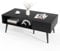 COSTWAY Coffee Table with Drawer and Storage Shelf, 109cm Rectangular Wooden Accent Cocktail Center Unit Sofa Side Tea Table for Living Room Bedroom (with 5 Metal Legs, Black)