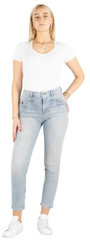 Miracle of Denim M.O.D Damen Jeans Rea High Regular Fit in Danger Grey (DE/NL/SE/PL, Bundweite & Schrittlänge, 30, 32, Danger Grey)