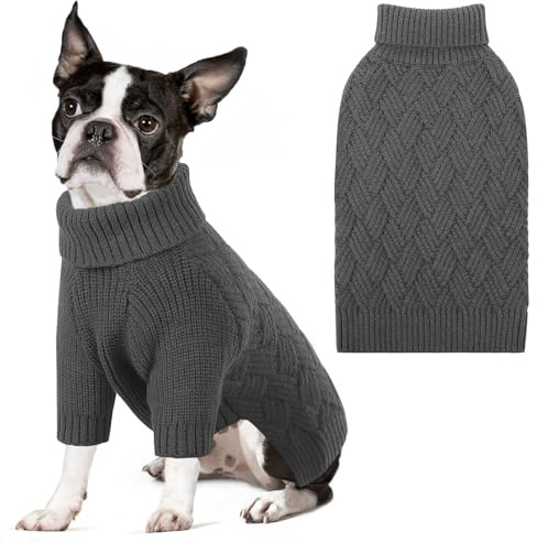 AOFITEE Hundepullover Mittelgroße Hunde, Winter Hundepulli mit Rollkragen | Rollkragen Hund Pullover mit Geschirr öffnung Weihnachten Hundepulli Sweater für Kleine Mittelgroße Große Hunde