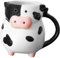 Cabilock Taza de Café de Cerámica Forma de Vaca Diseño y Grande para Mujeres y Vacas con Pies Antideslizantes y Excelente Retención de Calor