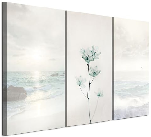 LUMASOUL Wandbilder 3er Set für Wohnzimmer Landschaft 14 120x80 cm | 3-teiliges Leinwandbild für Schlafzimmer, Flur, Büro und Küche