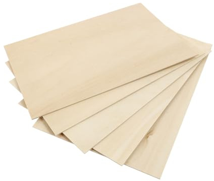 Hemobllo 5 pezzi Pannelli in Legno di Tiglio Compensato Leggero per Artigianato Fai da Te Intagli e Pirografia per Decorazioni e Progetti Creativi