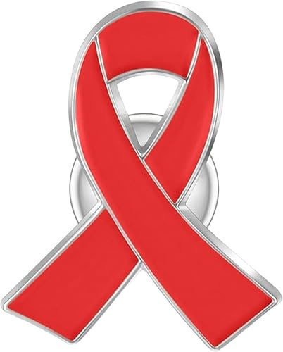 Pin Schleife rot - Anstecker - Solidarität 3cm | Schleifen Pins Anstecker für alle Anlässe