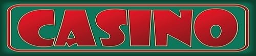 vianmo Blechschild 10x46 cm Casino grün rotes Deko Geschenk Schild