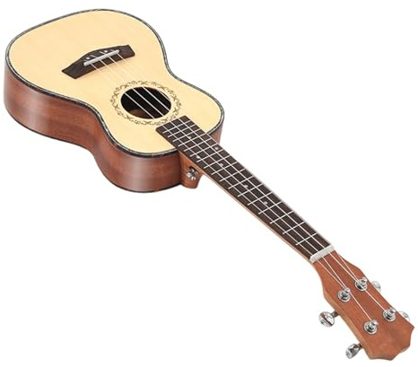 Ukulele 23 Zoll Große Viersaitige Ukulele Mit Massiver Fichte Und Eingebautem Tonabnehmer Leicht Zu Spielen Für Anfänger Erwachsene