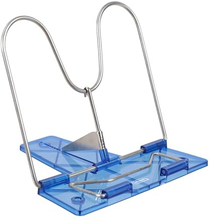 Idena 20219 - Leseständer aus Kunststoff mit Metallbügel, 6-fach verstellbar, Buchständer in transparent Blau