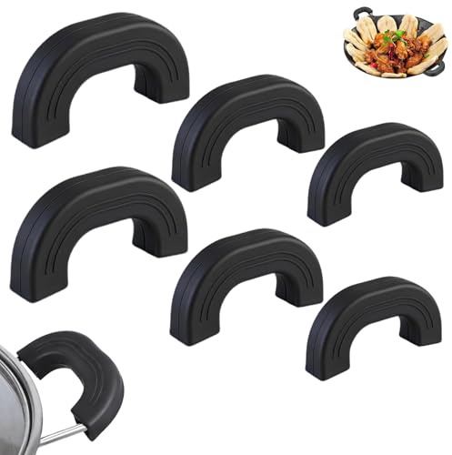 6 Stück Silikon Topflappen Für Die Küche,Topfgriff Hitzeschutz,Silikongriffe Für Töpfe,Silikon Topfgriffe,Langlebige rutschfeste Griffe,Topflappen Silikon,Für Heiße Töpfe Und Pfannen Zum Kochen