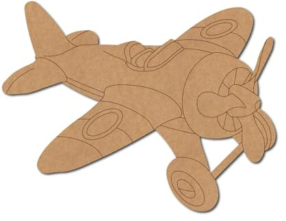 Stunt Plane Pre Marked Shape 1 - Premium MDF & Plywood Embellishments Laser Cut Craft Shapes for Scrapbooking, Card Making, DIY Decor, Weddings & Personalized Projects