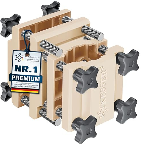 KESSER Premium Sonnenschirmhalter Universal Balkongeländer | Schirmständer für eckige und runde Schirme | Balkon Terrasse Sonnenschirm Halterung hohe Flexibilität | Starke Klemmkraft Beige/Anthrazit