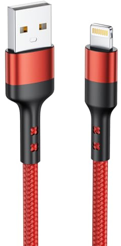Baileku Cable iPhone 2M [MFi Certificado] Cable Cargador iPhone Carga Rápida Nylon Trenzado Largo USB Cable Lightning Cargador para iPhone 14 13 12 11 Pro Max XS XR X 8 7 6s 6 Plus SE, iPad