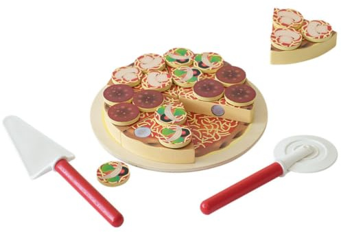 sszxmy Ensemble de Jeu Alimentaire Pizza à découper, Jouet Pizza magnétique de Simulation