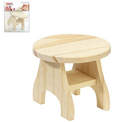 CREATIV DISCOUNT Miniatur Holztisch, ca. 7 x 6 cm