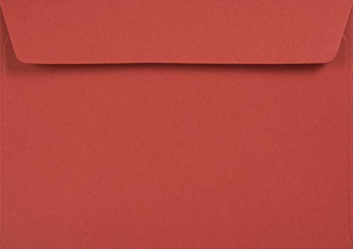Netuno 100 Briefumschläge Rot DIN C6 114 x 162 mm 120g Kreative Ruby elegante Umschläge rote Einladungsumschläge Hochzeit Briefumschläge edel C6 Recyclingpapier Papierbriefumschläge hochwertig Öko