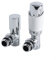 Milano Chrome White 3/4 Male Thread Valve TRV Thermostatic Radiator Valve 15mm Copper Adapters