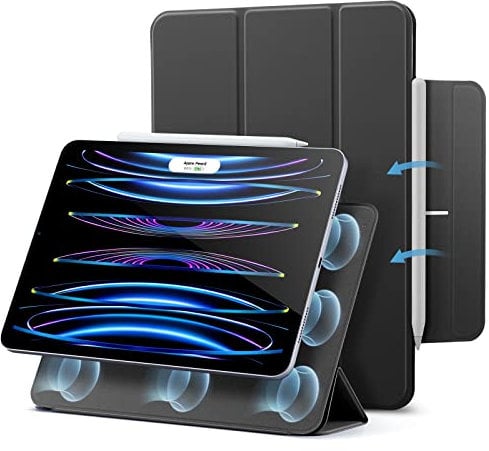 ESR für iPad Pro 11 Zoll Hülle 2022/2021/2020 (4./3./2. Generation), Starke Magnetbefestigung, Trifold Ständerhülle, Volle Pencil 2 Unterstützung, Automatisches Ruhen/Wecken, Schwarz