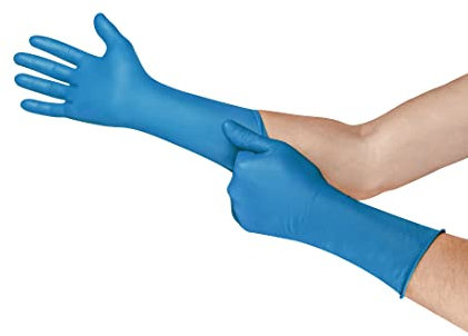 Ansell Microflex 93-283 Nitrile Disposable Glove with Textured Grip for Food preParation, Cleaning or Industrial Applications, Blue, Size XL (50 Gloves)