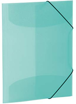 HERMA Sammelmappen A3 Türkis Transluzent Set, 3 Stück, Eckspanner-Mappen aus Kunststoff mit Gummizug und Innenklappen für Kinder, Jungen und Mädchen