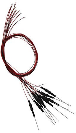 Evemodel 20 STK. Rot SMD LED Leuchtdioden Leuchtdioden Micro Litz Bauform 0603 mit Kabel 20cm 12V
