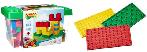 Unico Plus 8525 – Box mit Bausteinen (250 Teile) & Baukasten für Kinder