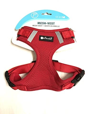 Petlando Brustgeschirr Mesh Vest Rot M (Halsumfang 32-37 cm, Brustumfang 41-53 cm)