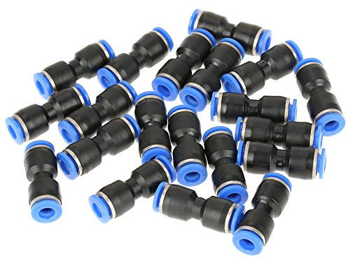 20 Pezzi Connettori a Pressione Dritti, Tubo da 6mm OD 1/4 '' a Sgancio Rapido Pneumatico per Collegare Raccordi