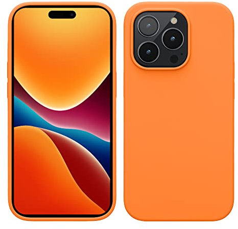 kwmobile Handyhülle für iPhone 14 Pro Hülle, für iPhone 14 Pro Case - Hülle Silikon - kabelloses Laden - Fruity Orange