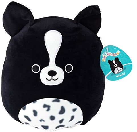 Squishmallow Monty The Border Collie Plüschtier – offizielles Kellytoy 2023 – niedliches und weiches Stofftier für Welpen, tolles Geschenk für Kinder