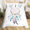 Ensemble de housse de couette en plumes bohème pour filles Dream Catcher Housse de couette femmes Fleurs botaniques Ensemble de housse de couette Bohême Attrapeur de rêves Fleurs Housse de couette