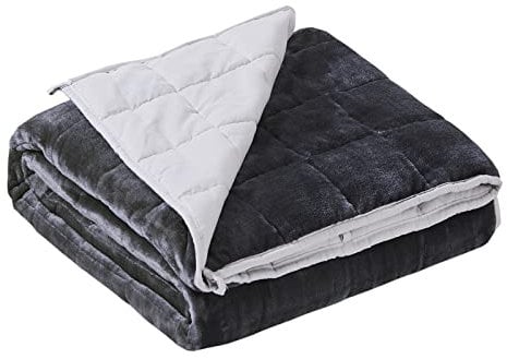 Satwip Gewichtsdecke, 4,5 kg, grau, flauschig, warme Flanell-Bettdecke für Erwachsene mit weichem, atmungsaktivem Sand, 121,9 x 182,9 cm, Grau