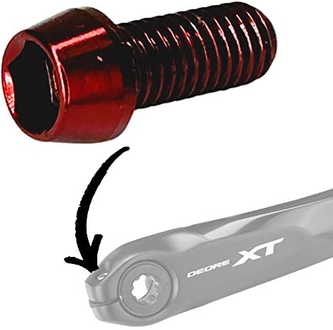 Titan M6 Innensechskant Spezial Tuning Klemmschrauben für Fahrrad Hollowtech 2 Shimano Kurblarm (MTB/Trekking/E-bike 18,5mm Rot)