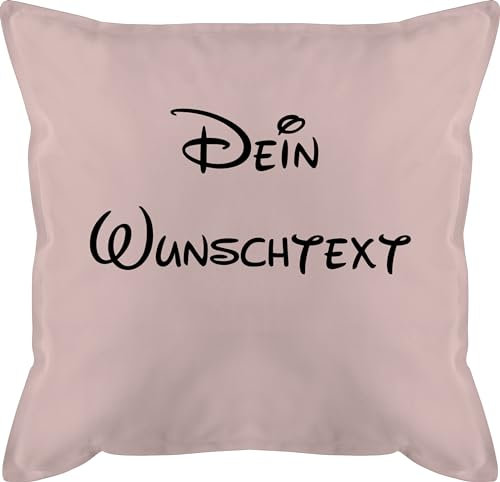 Kissen 50x50 - Aufdruck selbst gestalten - Wunschtext I Geschenk mit eigenem Text personalisiert - 50 x 50 cm - Hellrosa - Kissenbezug Bedrucken Lassen personalisierter Personalised sofakissen