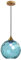 ZTTECH Lámpara Colgante de Vidrio Azul de 200 mm Estilo Vintage con Soporte de Metal Dorado Bronce Casquillo E27 Lámpara de Techo para Isla de Cocina Comedor Dormitorio Salón (Azul, 200 mm)