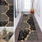 ZDYHMrj Läufer Teppich Lang Flur rutschfest Waschbar 120X250CM Küche Schwarz Grau Gold Korridor TeppichLäufer für Flur Schlafzimmer Wohnzimmer Polyester Teppichmatte, Anpassbar Küchenteppich