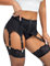 ohmydear Damen Strapsgürtel Sexy Strumpfhalter Strapse für Damen Schwarz Spitze Strumpfgürtel Haken-Ösen Strapse Dessous Breit Strumpfband mit 6 Clips Strapshalter
