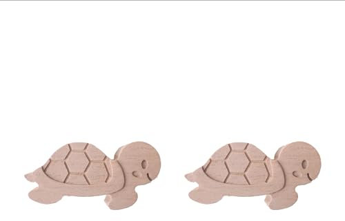 Coffelli Möbelknöpfe Kinderzimmer (Schildkröte, 2) Holz Tierknäufe für kommode oder als Kindergarderobe, aus Buchenholz