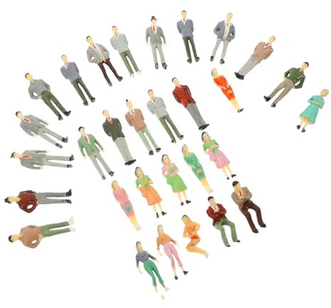 KOMBIUDA 30stücke Winzige Menschenmodelle Miniaturfiguren Abs-Material Mikro-landschafts-Dekoration Sandtischzubehör Modellbahnzubehör