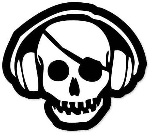 WildeBabsKLBT Music Pirate Jolly Roger K677 Hochwertiger Premium Auto-Aufkleber Sticker Decal Autoaufkleber Aufkleber-Folie 12cm