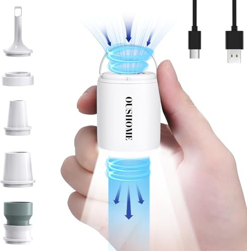 Bomba de Aire Eléctrica,1600mAh Batería Recargable,Inflador Eléctrico Portátil Tiny, 5 Boquillas para Barco Inflable,Piscinas,Colchones de Cama,Bolsas de Almacenamiento al vacío,ventilación Inflable