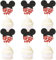 Blumomon 24Pcs Glitter Mouse Cupcake Toppers Mouse Cake Decorations，Baby Shower Cupcake Toppers for Boy Birthday Party Decorations Baby Shower Party Decoration Supplies